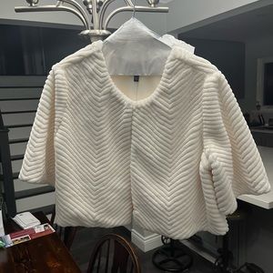 Brand New Ivory Faux Fur Shrug
